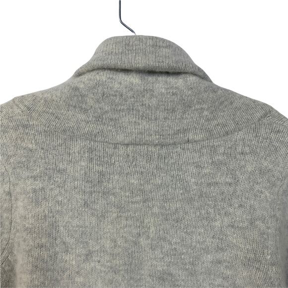 Women's M RAFAELLA Medium Angora Lambswool Shawl Collar Sweater Gray Fuzzy Soft - Picture 7 of 9